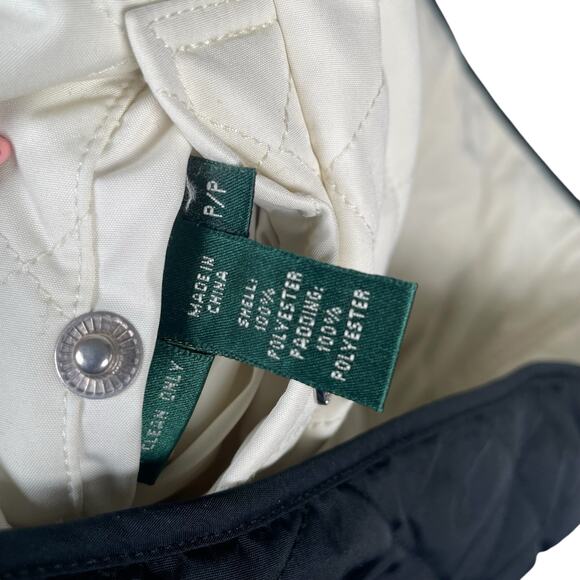 Lauren Ralph Lauren Womens Petite Small Quilted Reversible Vest Black White P/P - Picture 12 of 12